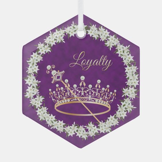 (image for) Esther Crown and Lily Wreath Glass Ornament